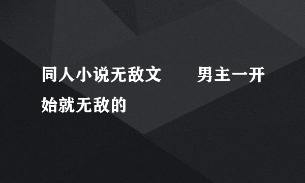 同人小说无敌文  男主一开始就无敌的