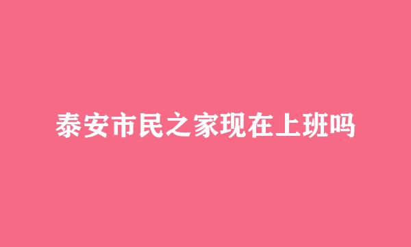 泰安市民之家现在上班吗