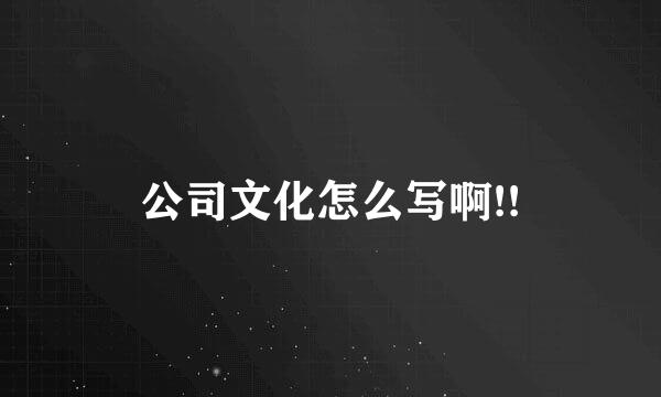 公司文化怎么写啊!!