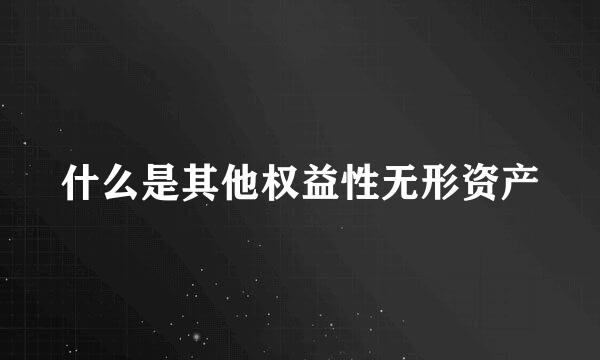 什么是其他权益性无形资产