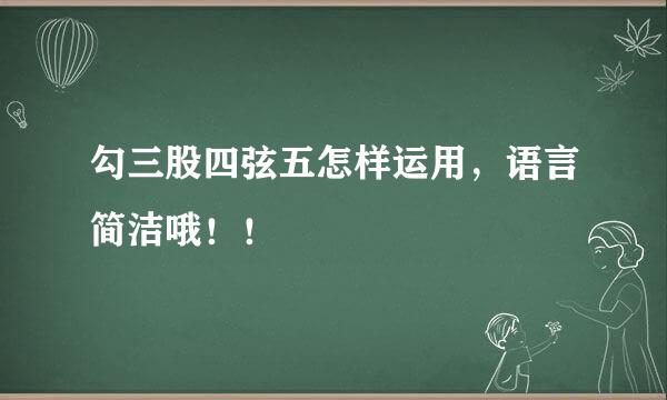 勾三股四弦五怎样运用，语言简洁哦！！