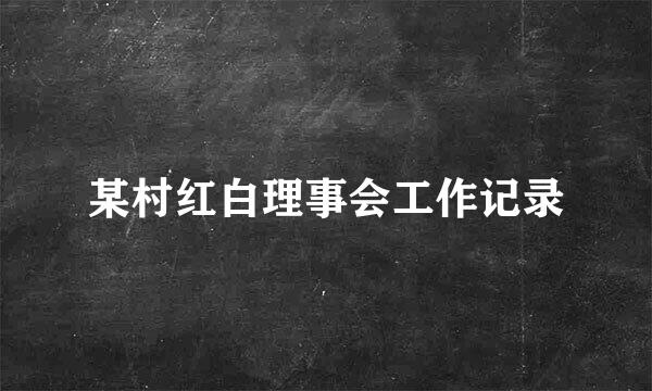 某村红白理事会工作记录