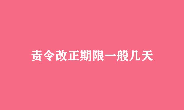 责令改正期限一般几天