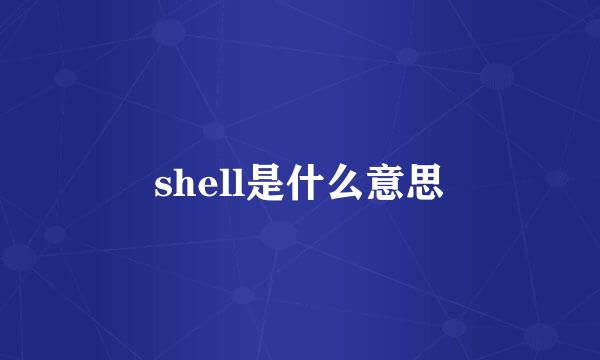 shell是什么意思