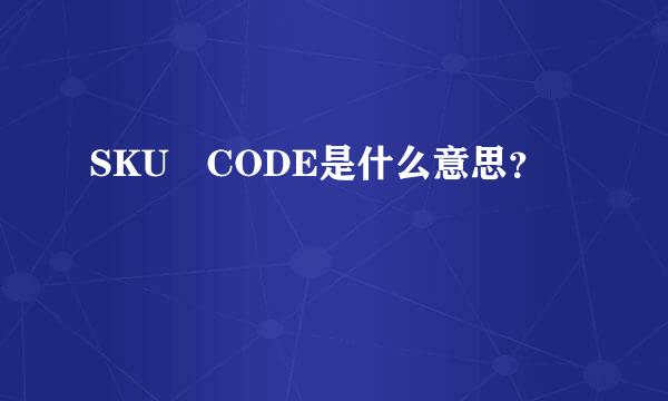 SKU CODE是什么意思？