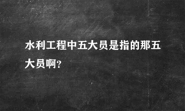 水利工程中五大员是指的那五大员啊？