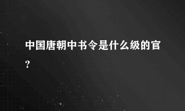 中国唐朝中书令是什么级的官？