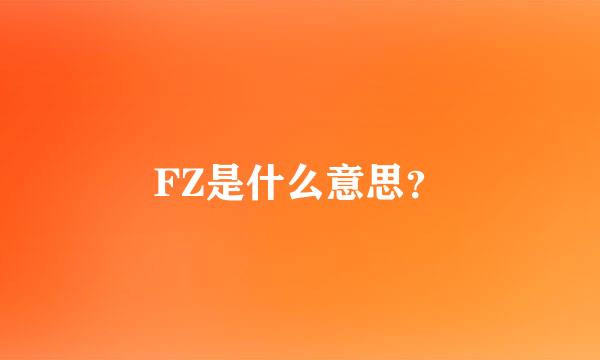 FZ是什么意思？