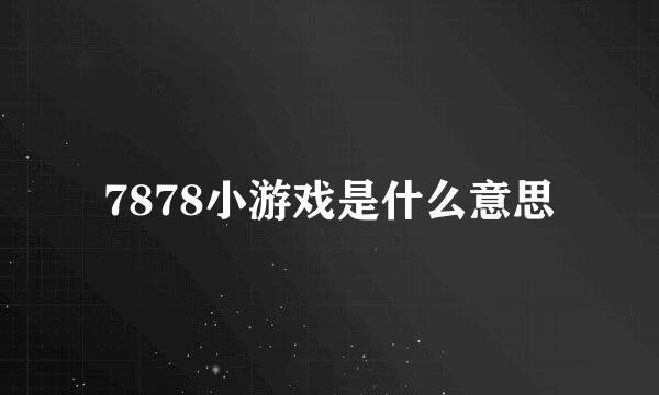 7878小游戏是什么意思