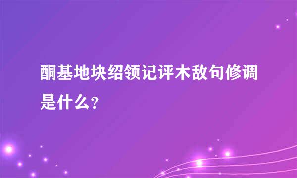 酮基地块绍领记评木敌句修调是什么？