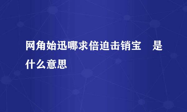 网角始迅哪求倍迫击销宝 是什么意思