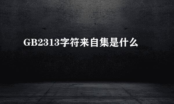 GB2313字符来自集是什么