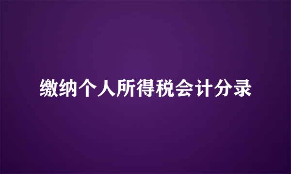 缴纳个人所得税会计分录