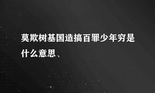 莫欺树基国造搞百罪少年穷是什么意思、