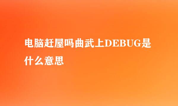 电脑赶屋吗曲武上DEBUG是什么意思