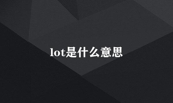 lot是什么意思