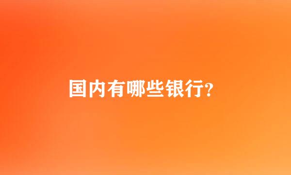 国内有哪些银行？