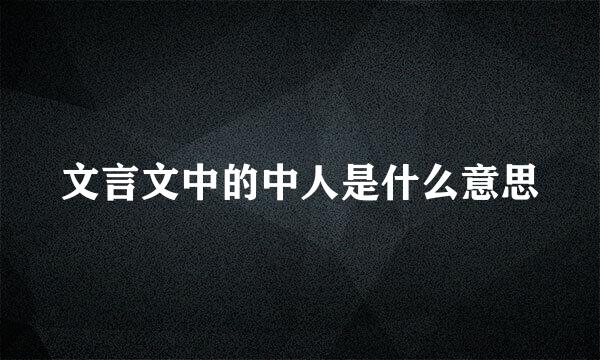 文言文中的中人是什么意思