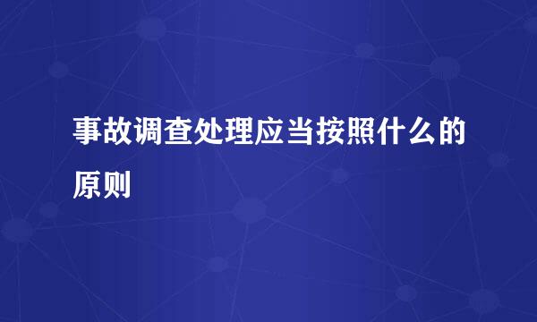 事故调查处理应当按照什么的原则