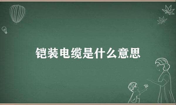 铠装电缆是什么意思