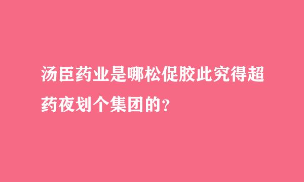 汤臣药业是哪松促胶此究得超药夜划个集团的？