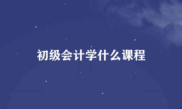 初级会计学什么课程