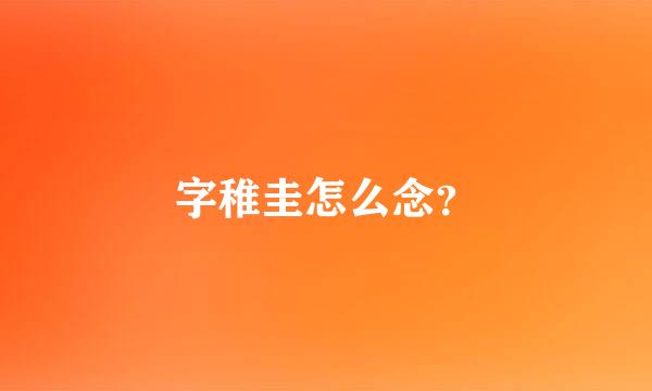 字稚圭怎么念？