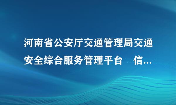 河南省公安厅交通管理局交通安全综合服务管理平台 信息多长时间更新一次