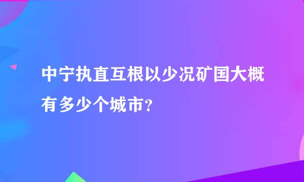 中宁执直互根以少况矿国大概有多少个城市？