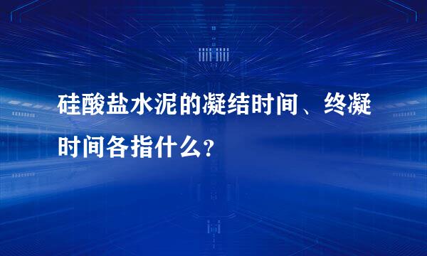 硅酸盐水泥的凝结时间、终凝时间各指什么？