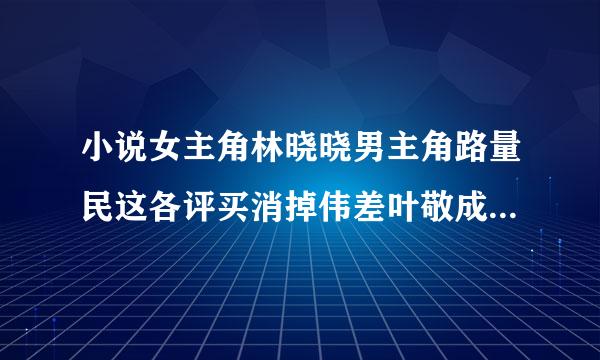 小说女主角林晓晓男主角路量民这各评买消掉伟差叶敬成小说名叫什来自么