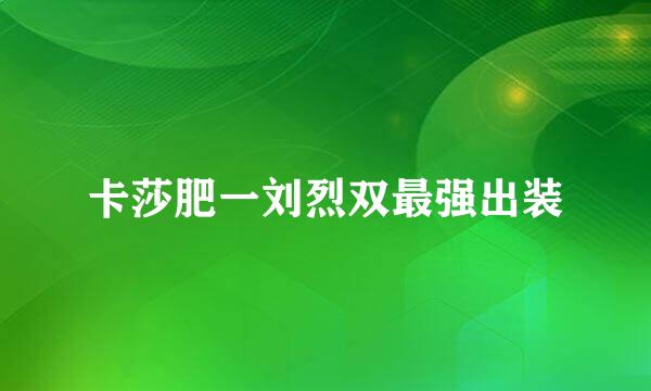 卡莎肥一刘烈双最强出装