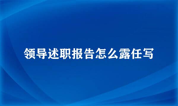 领导述职报告怎么露任写