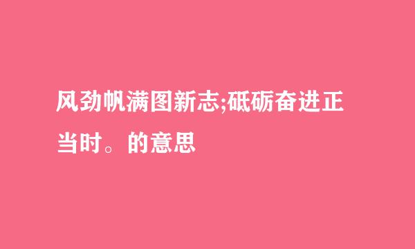 风劲帆满图新志;砥砺奋进正当时。的意思