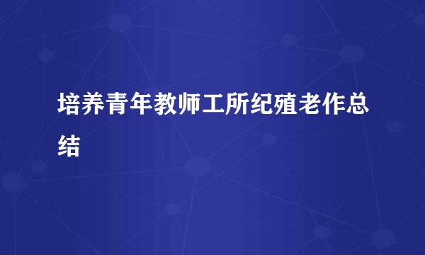 培养青年教师工所纪殖老作总结