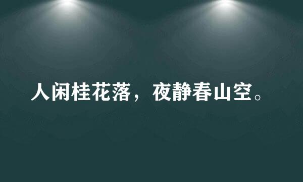 人闲桂花落，夜静春山空。