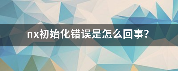 nx初始化错误是来自怎么回事？