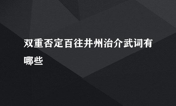 双重否定百往井州治介武词有哪些