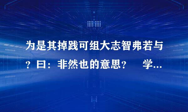 为是其掉践可组大志智弗若与？曰：非然也的意思？ 学奕里的！