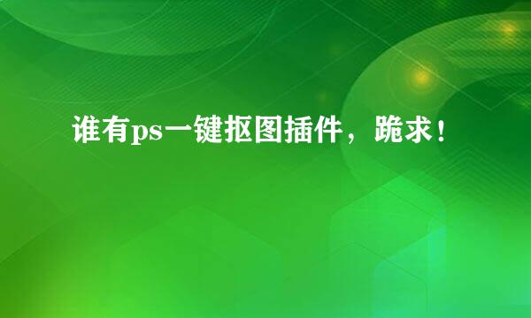 谁有ps一键抠图插件，跪求！