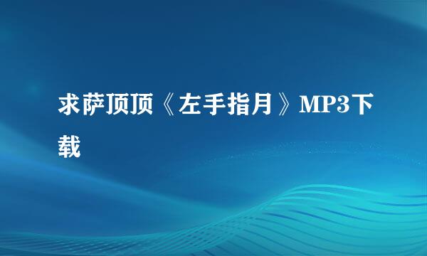 求萨顶顶《左手指月》MP3下载