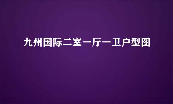 九州国际二室一厅一卫户型图