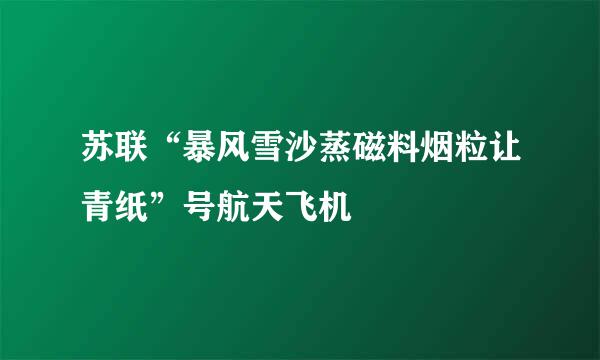 苏联“暴风雪沙蒸磁料烟粒让青纸”号航天飞机