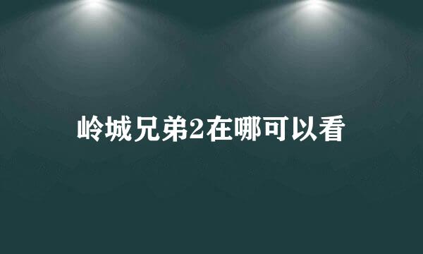 岭城兄弟2在哪可以看