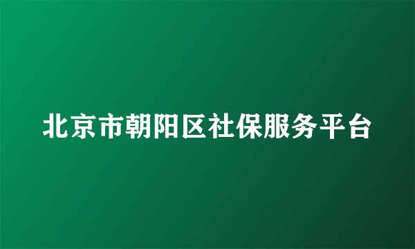 北京市朝阳区社保服务平台