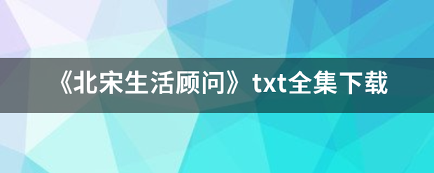 《北宋生活顾问》txt全集下载