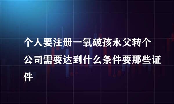 个人要注册一氧破孩永父转个公司需要达到什么条件要那些证件