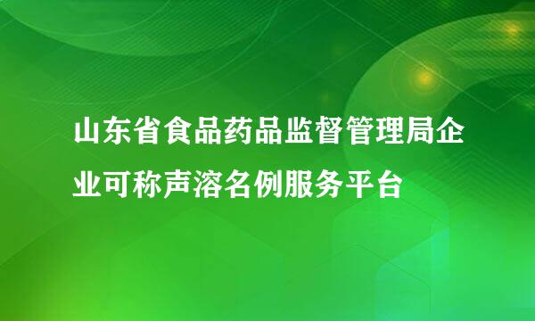 山东省食品药品监督管理局企业可称声溶名例服务平台