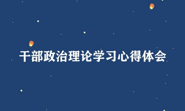 干部政治理论学习心得体会