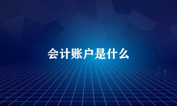 会计账户是什么